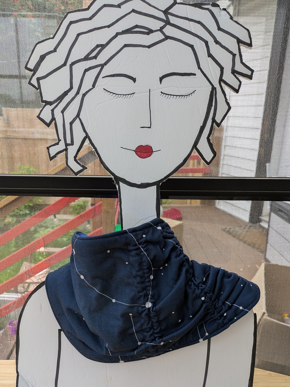 Navy Constellation Print Neck Warmer